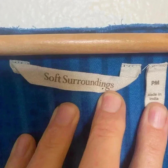 Soft Surroundings Womens Esme Cerulean Blue Embroidered Lace Tunic - Picture 5 of 7